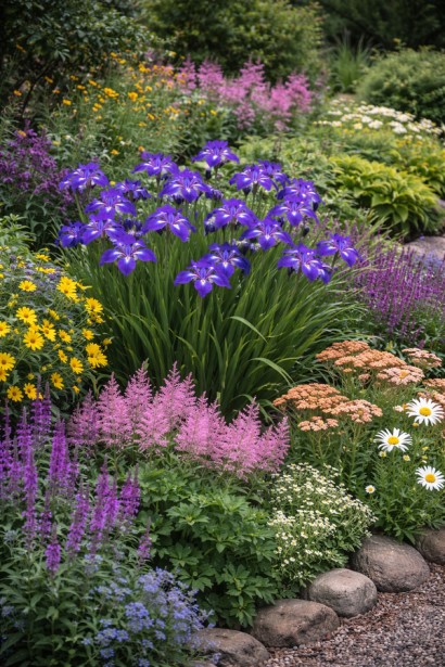 Iris sibirica Ай сі Старз в саду